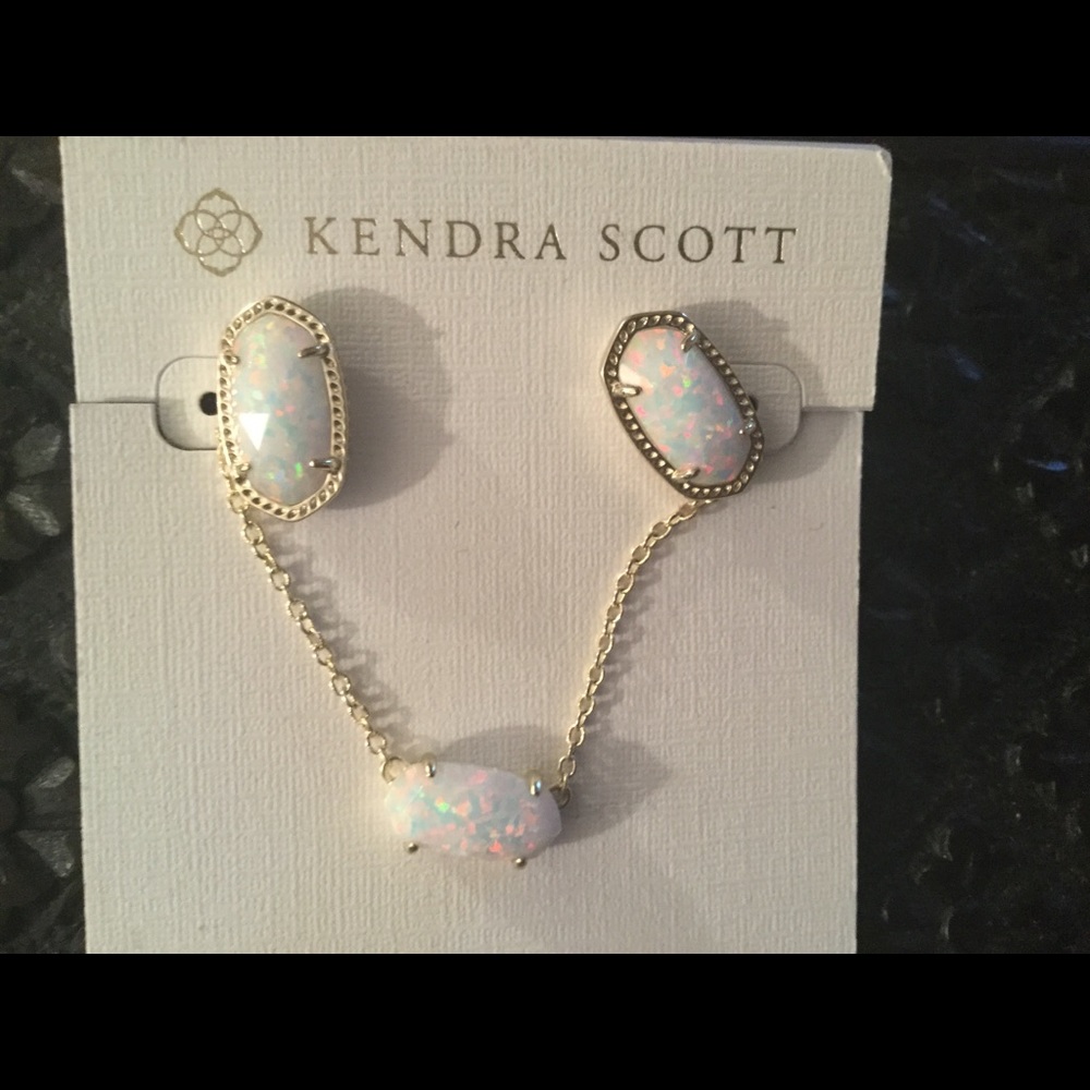 Kendra Scott opal necklace and matching earrings